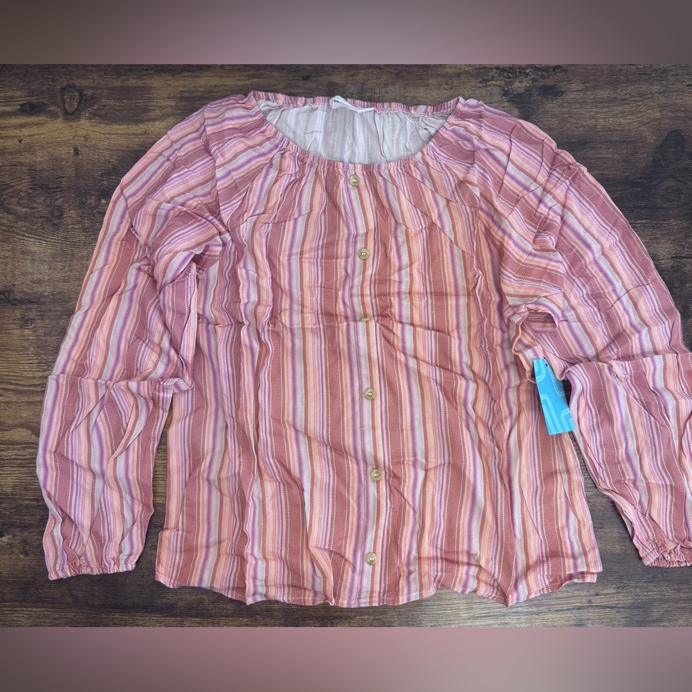 NWT Market & Spruce Girl's Peasant Top Size Large